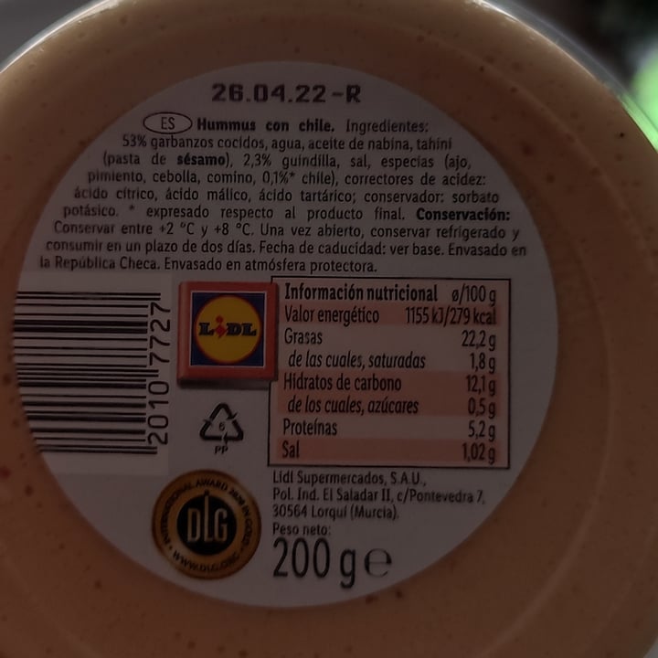 photo of Chef Select Hummus Chili shared by @alexisperez on  23 Apr 2022 - review