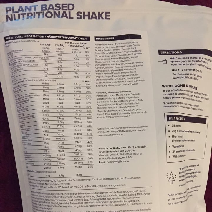 review photo of Vivo Life Whole nutritional shake Vanilla shared by @danicarmo11 on 13 Feb 2021 - review