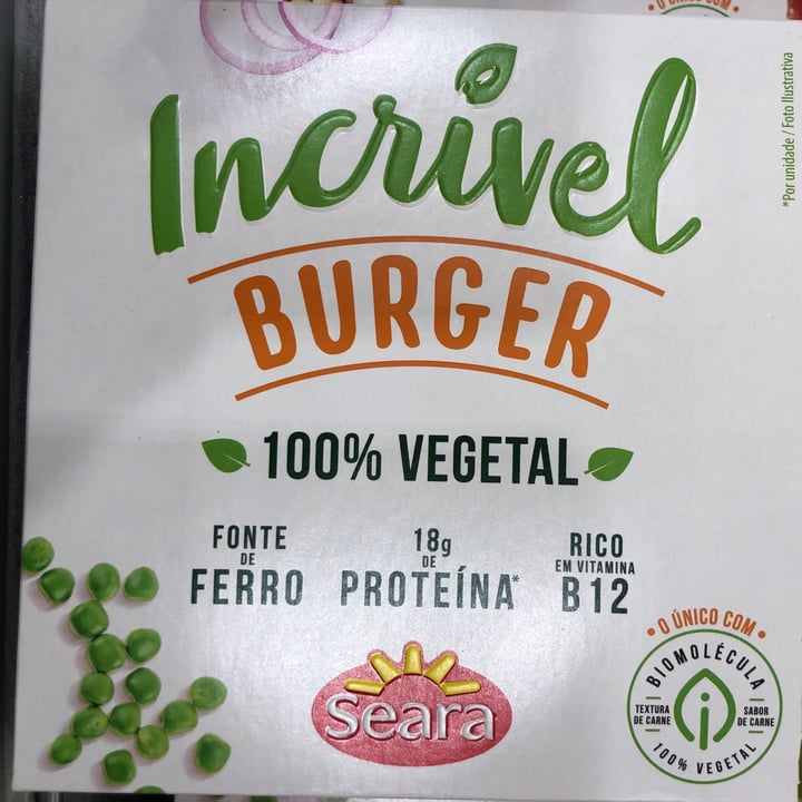 photo of Seara Incrível burger 100% Vegetal shared by @valeriaj on  27 Jul 2021 - review