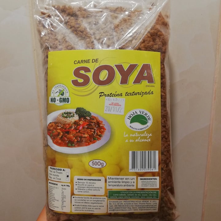 photo of Hoja Verde Carne De Soya shared by @isabelalejaa on  01 Dec 2020 - review