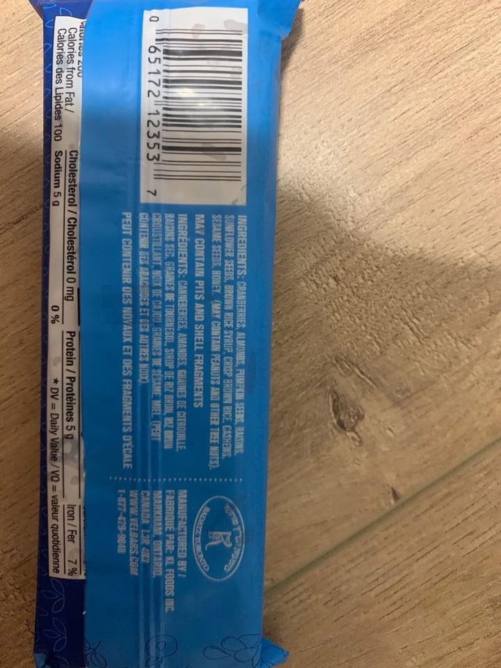 photo of Vel Fruit And Nut Bar shared by @kready on  23 Nov 2019 - review