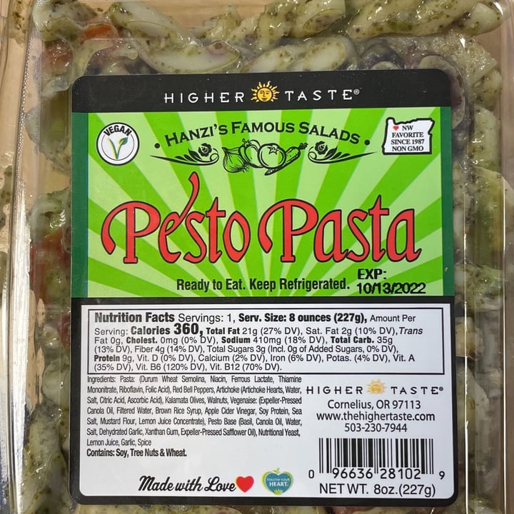 photo of Higher Taste Pesto Pasta shared by @herbivoracious on  11 Oct 2022 - review