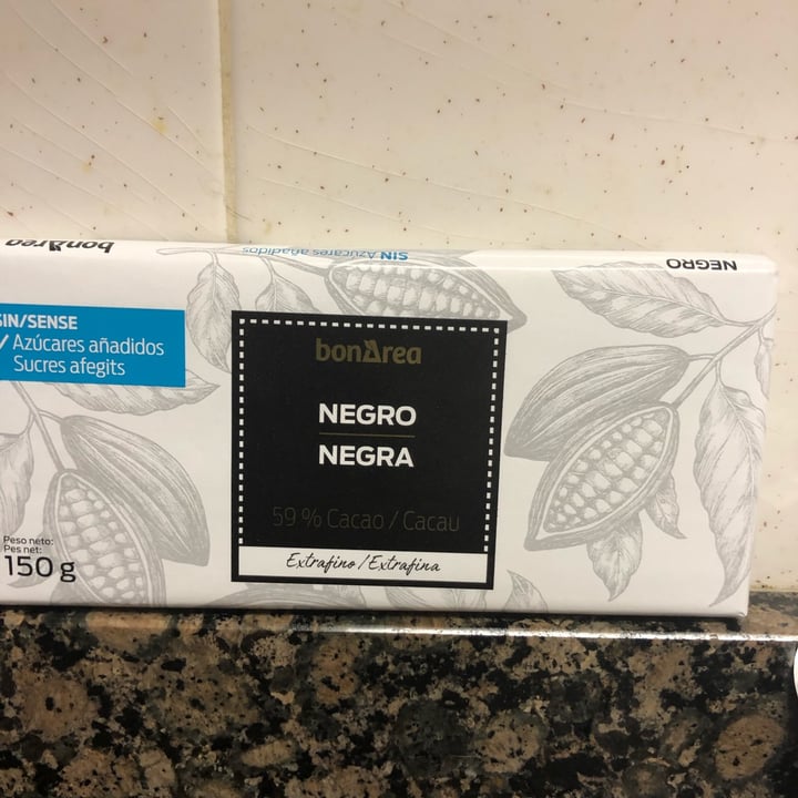 photo of BonÀrea Chocolate negro 59% sin azúcar shared by @neil on  18 Oct 2021 - review