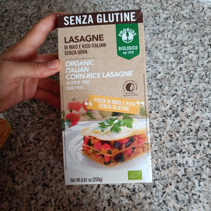 photo of Probios lasagne di mais e riso italiani senza uova shared by @denisebrus on  09 Nov 2022 - review