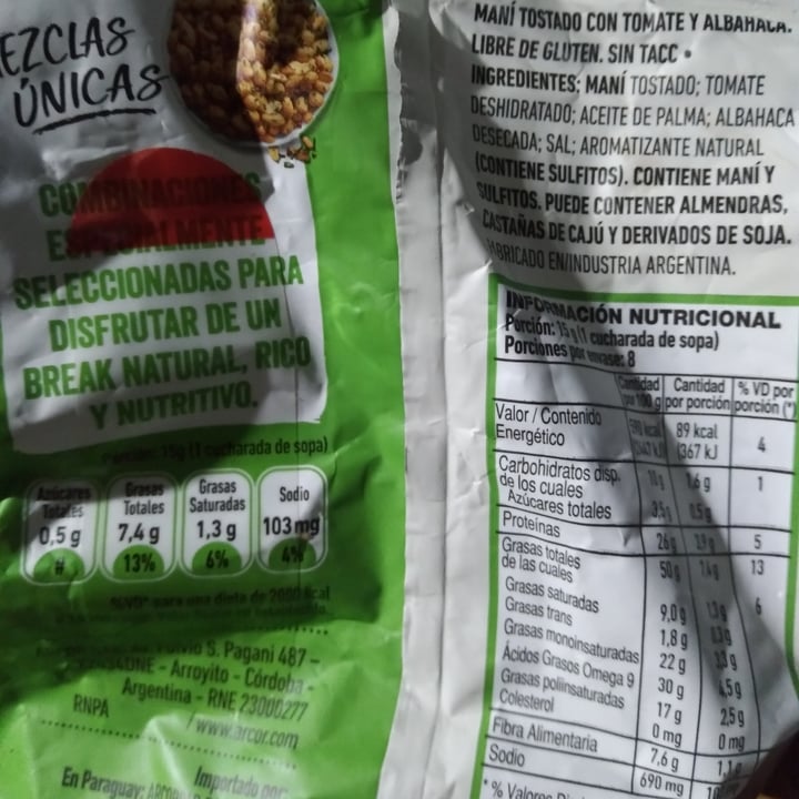photo of Natural break Mani Tostado Con Tomate & Albahaca shared by @jennilaurencio on  13 Mar 2022 - review