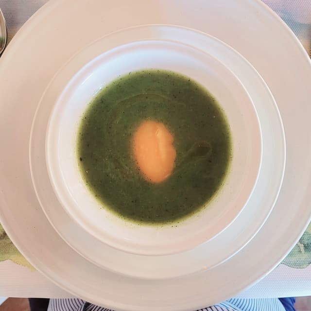 Photo of the dish “Crema zucchine, menta e hokkaido”