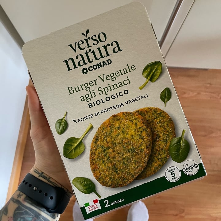 photo of Verso Natura Conad Veg Burger vegetale agli spinaci biologico shared by @bau1311 on  18 Sep 2022 - review