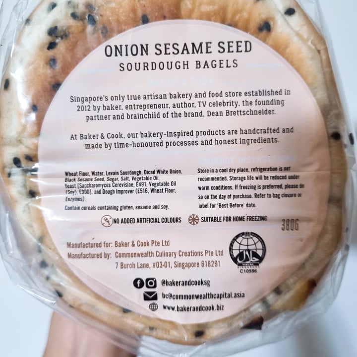 photo of Baker & Cook Onion Sesame Seed Sourdough Bagel shared by @eatgrasswithme on  03 Sep 2022 - review