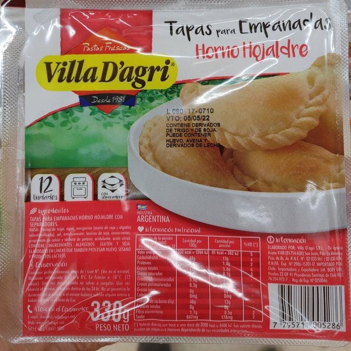 photo of Villa D'Agri Tapas De Empanadas Para Horno shared by @aritosoul on  12 Apr 2022 - review