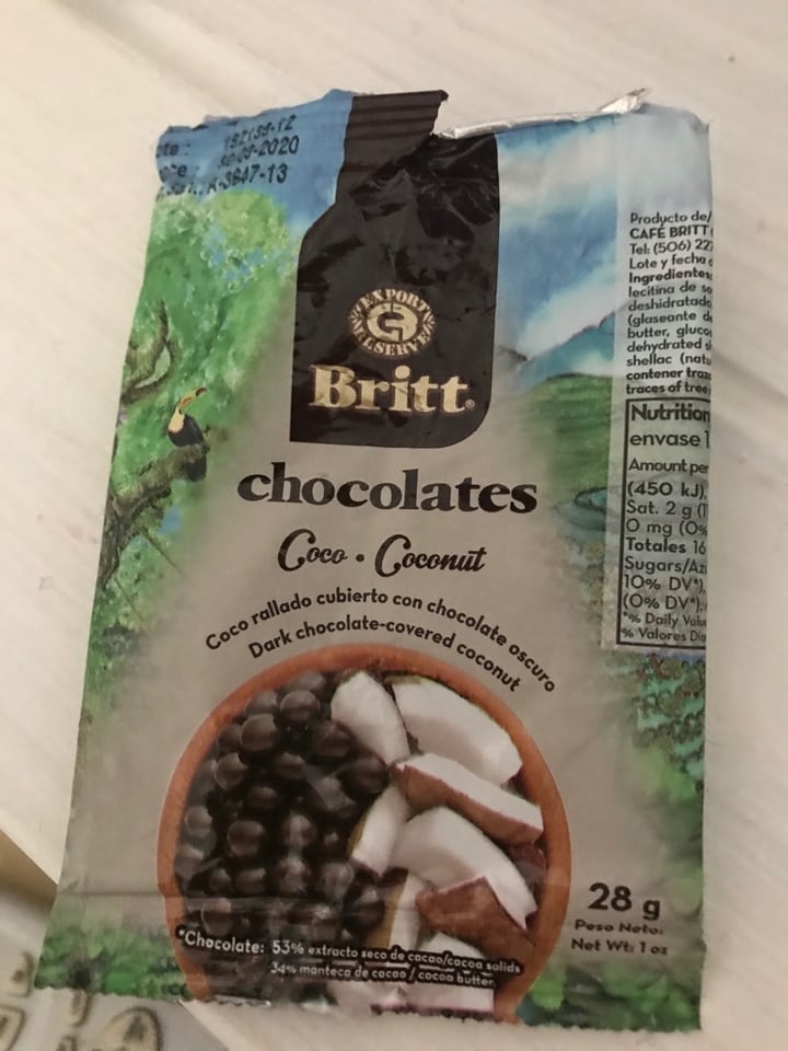 photo of Britt Chocolates Rellenos De coco shared by @esteficasotti on  16 Feb 2020 - review