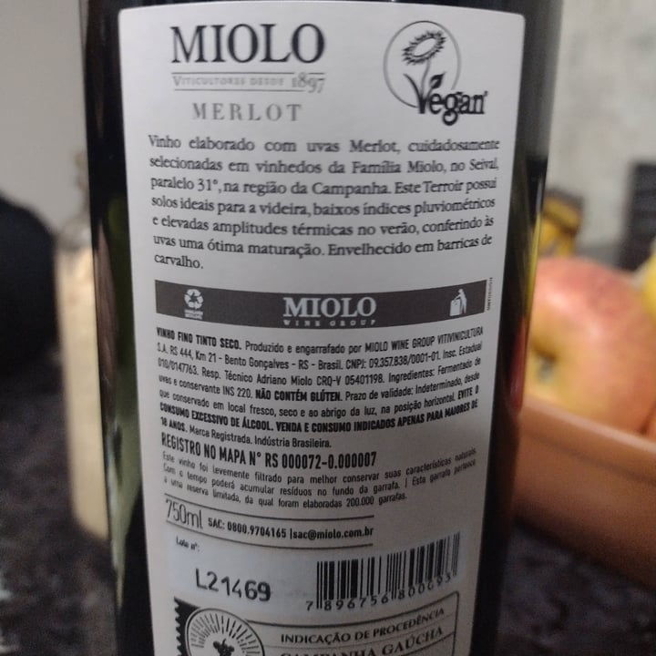 photo of Miolo Reserva Miolo Reserva Merlot shared by @dhe on  24 Oct 2022 - review