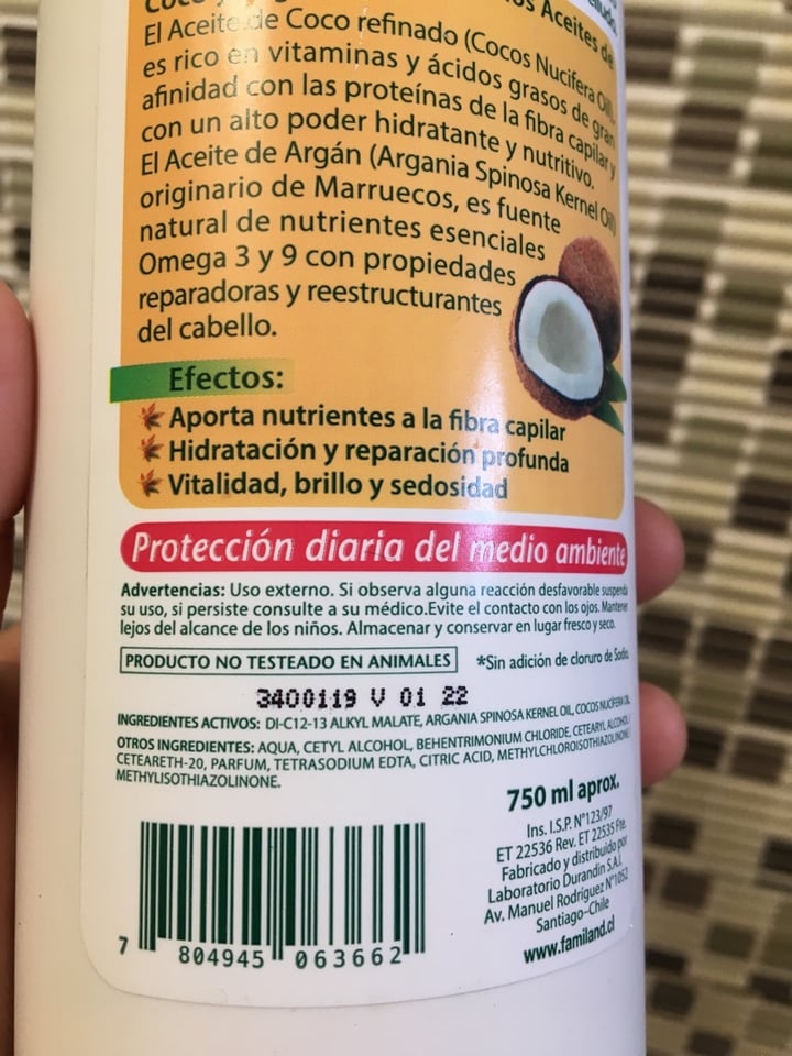 review photo of Familand Acondicionador De Coco shared by @catalinasalamanca on 22 Nov 2019 - review