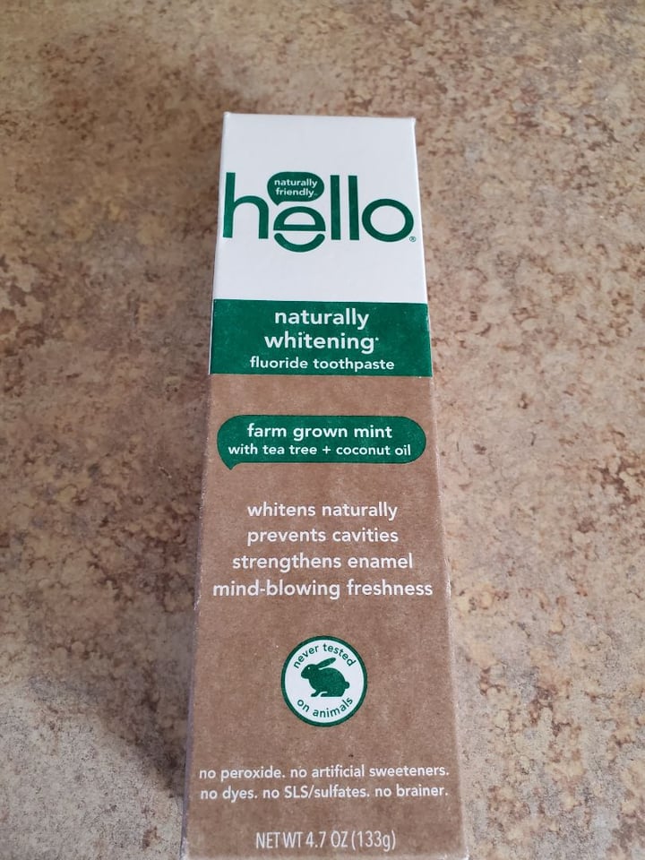 photo of Hello Natural Whitening Fluoride Toothpaste shared by @veganforthem on  23 Dec 2019 - review