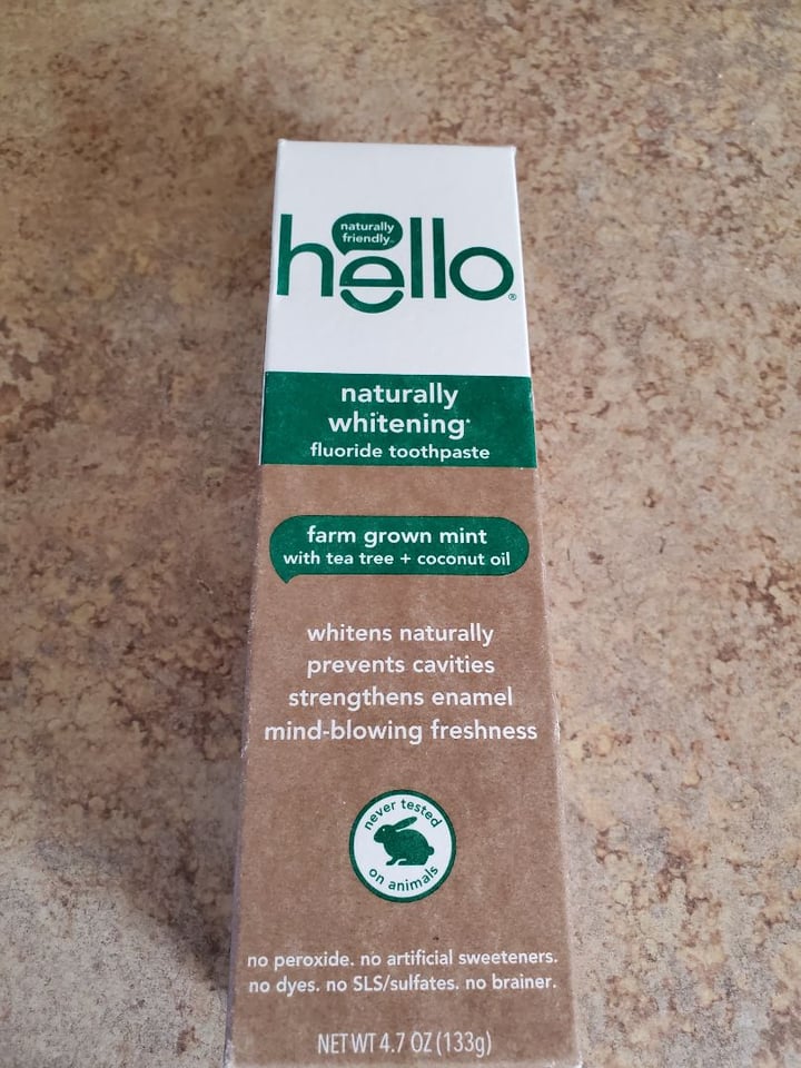 review photo of Hello Natural Whitening Fluoride Toothpaste shared by @veganforthem on 23 Dec 2019 - review