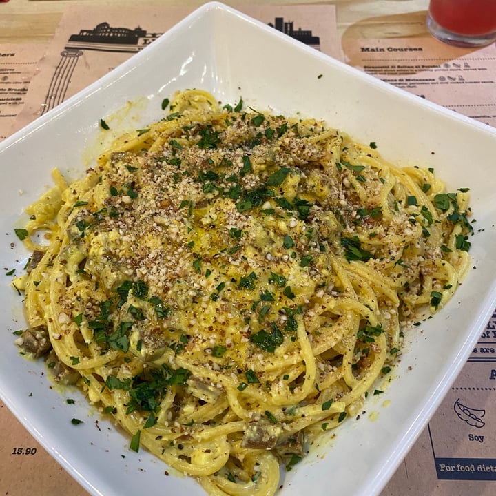 photo of Sora Lella Vegan Roman Restaurant Spaghetti carbonara shared by @devon0 on  10 Dec 2020 - review