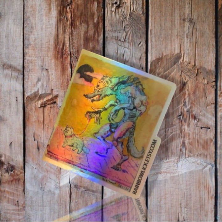 photo of RainbowLick Werewolf holographic sticker shared by @magicturtlez on  10 Jul 2021 - review