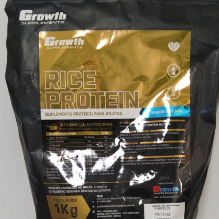 photo of Growth Supplements Rice Protein shared by @maedetres on  11 May 2022 - review