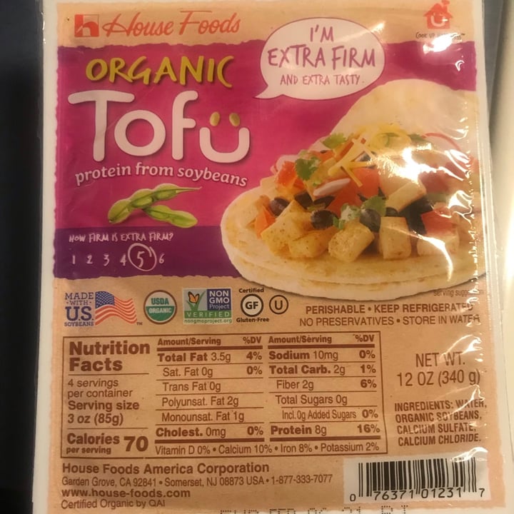 photo of House Foods Organic Extra Firm Tofu shared by @princessofdoom on  31 Jan 2021 - review