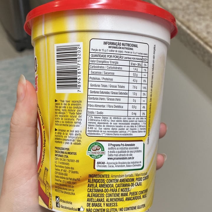photo of DaColônia pasta integral de amendoim shared by @fezinharup on  26 Nov 2022 - review