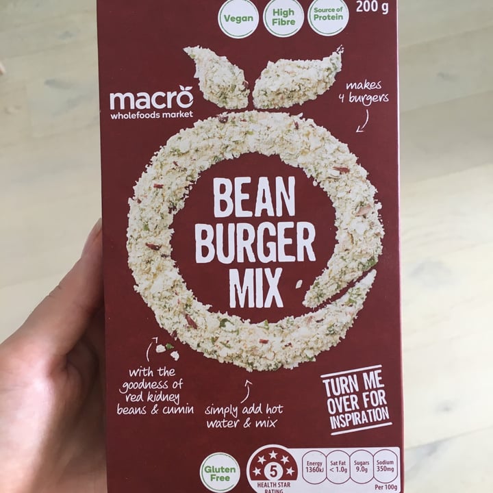 photo of Macro Wholefoods Market Bean Burger Mix shared by @hannahtheyogi on  10 Jun 2020 - review