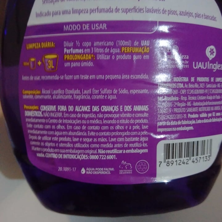 review photo of Uau Ingleza uau limpador de uso geral perfumes shared by @majobh on 08 May 2022 - review