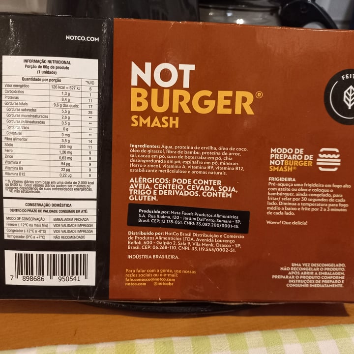photo of NotCo Not Burger Smash shared by @claudiafranco on  08 Dec 2022 - review