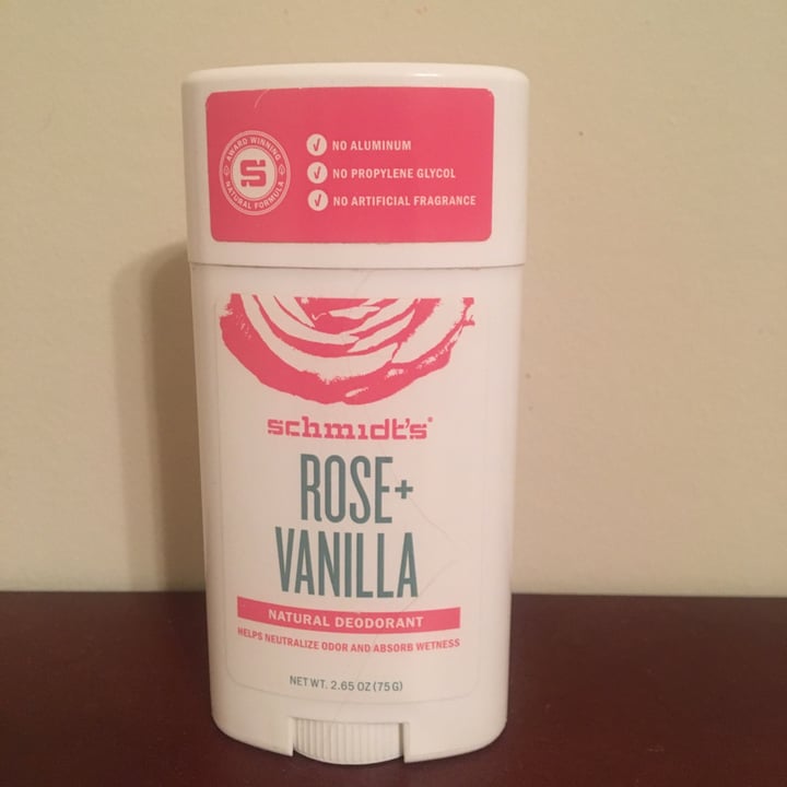 review photo of Schmidt's Rose + Vanilla Deodorant stick shared by @erika1 on 29 Apr 2020 - review