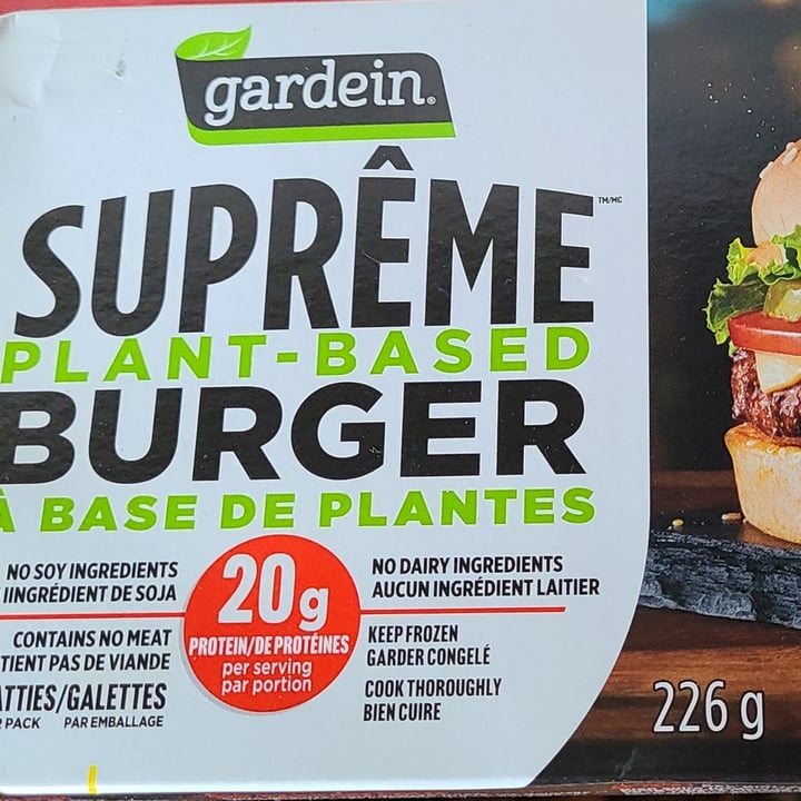 photo of Gardein Supreme burger shared by @mushroom12 on  23 Jul 2021 - review