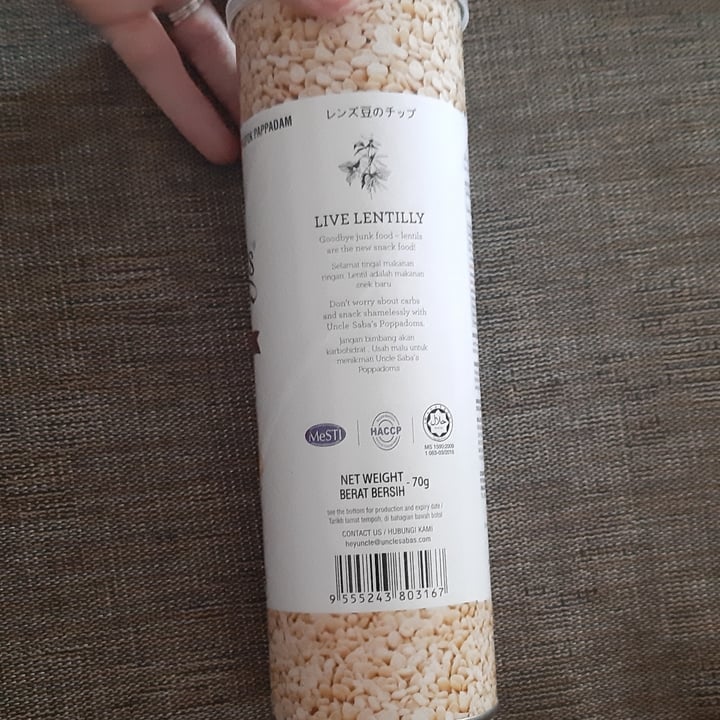photo of Uncle Saba's Poppadoms Original Lentil Chip shared by @zaskia on  01 Mar 2021 - review