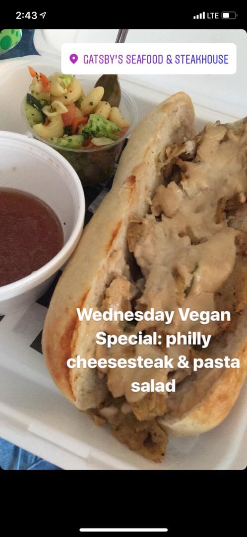 photo of Gatsby's Seafood & Steakhouse Wednesday Vegan Special shared by @kayleegoose on  25 Mar 2019 - review