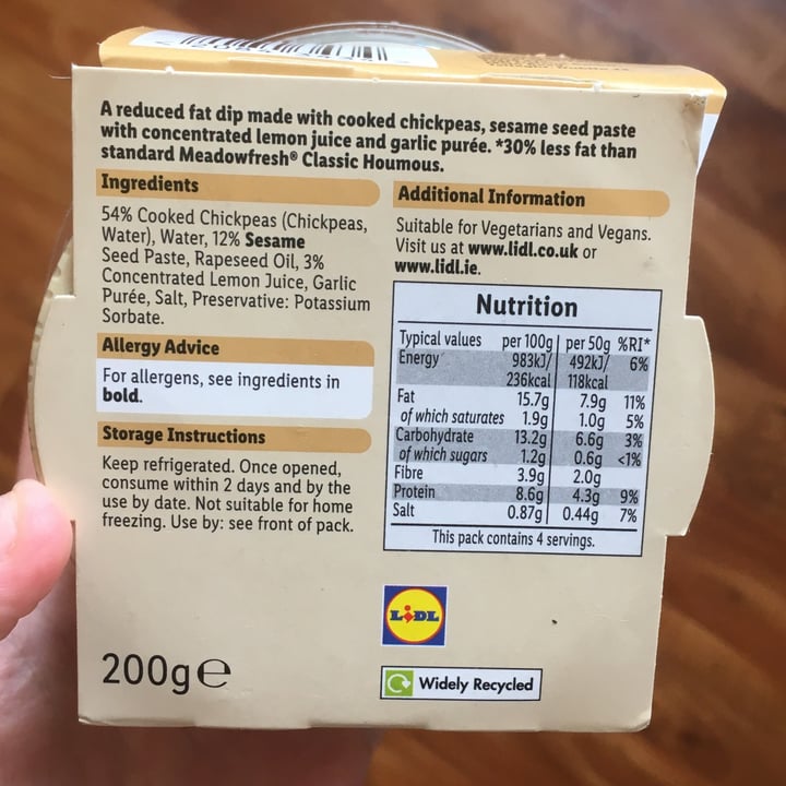 review photo of Meadow Fresh Reduced Fat Houmous shared by @emmajwheeler on 11 Jun 2021 - review