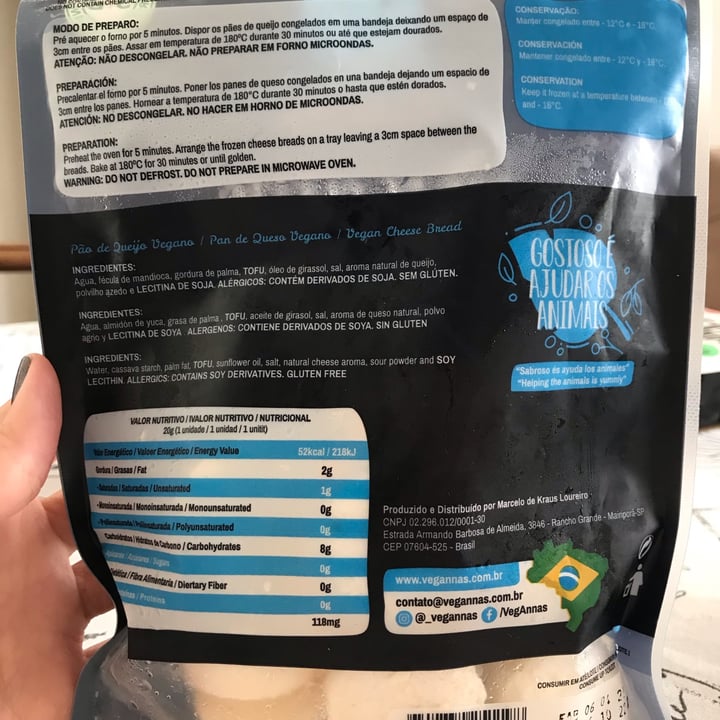 photo of Veganna’s Pão de Queijo shared by @emiliaaguiar on  13 May 2022 - review
