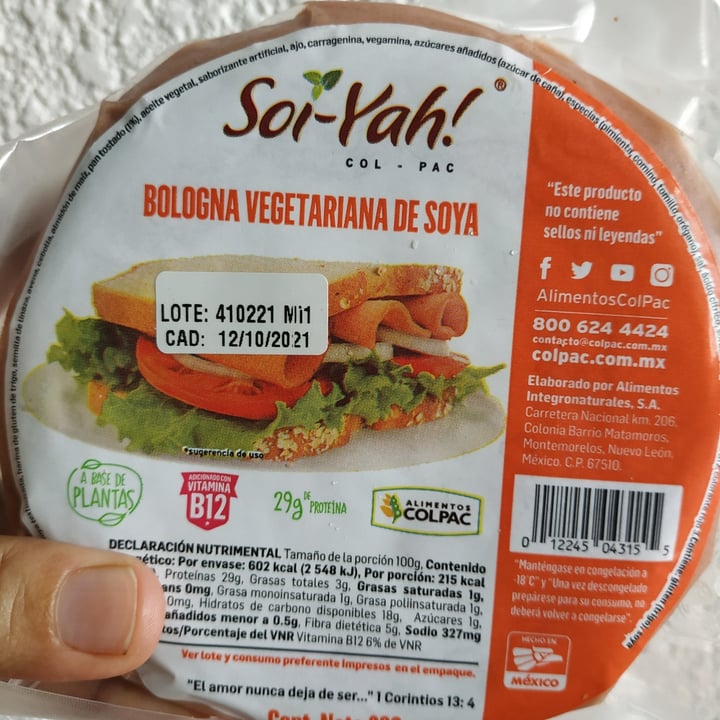 photo of Alimentos Colpac Proteínas Vegetales Estilo Bologna shared by @aramara on  06 Jun 2021 - review
