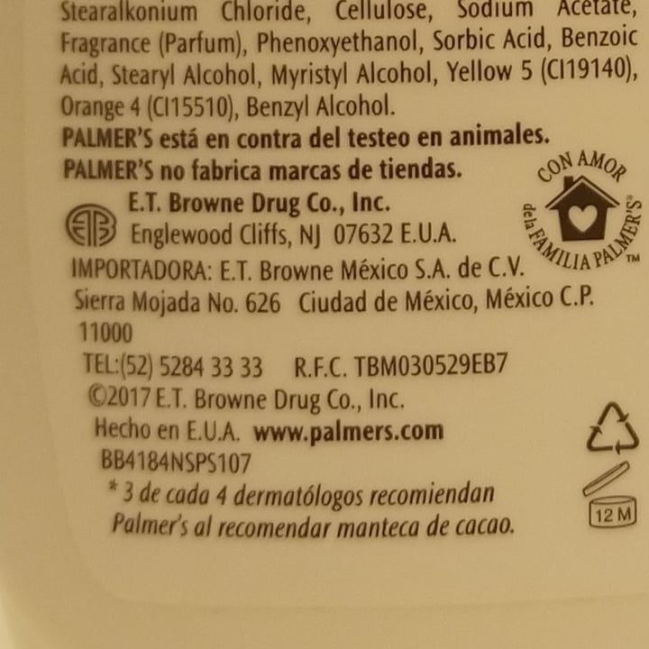 review photo of Palmer's Cocoa Butter shared by @rechelalechevegan on 16 Jan 2021 - review