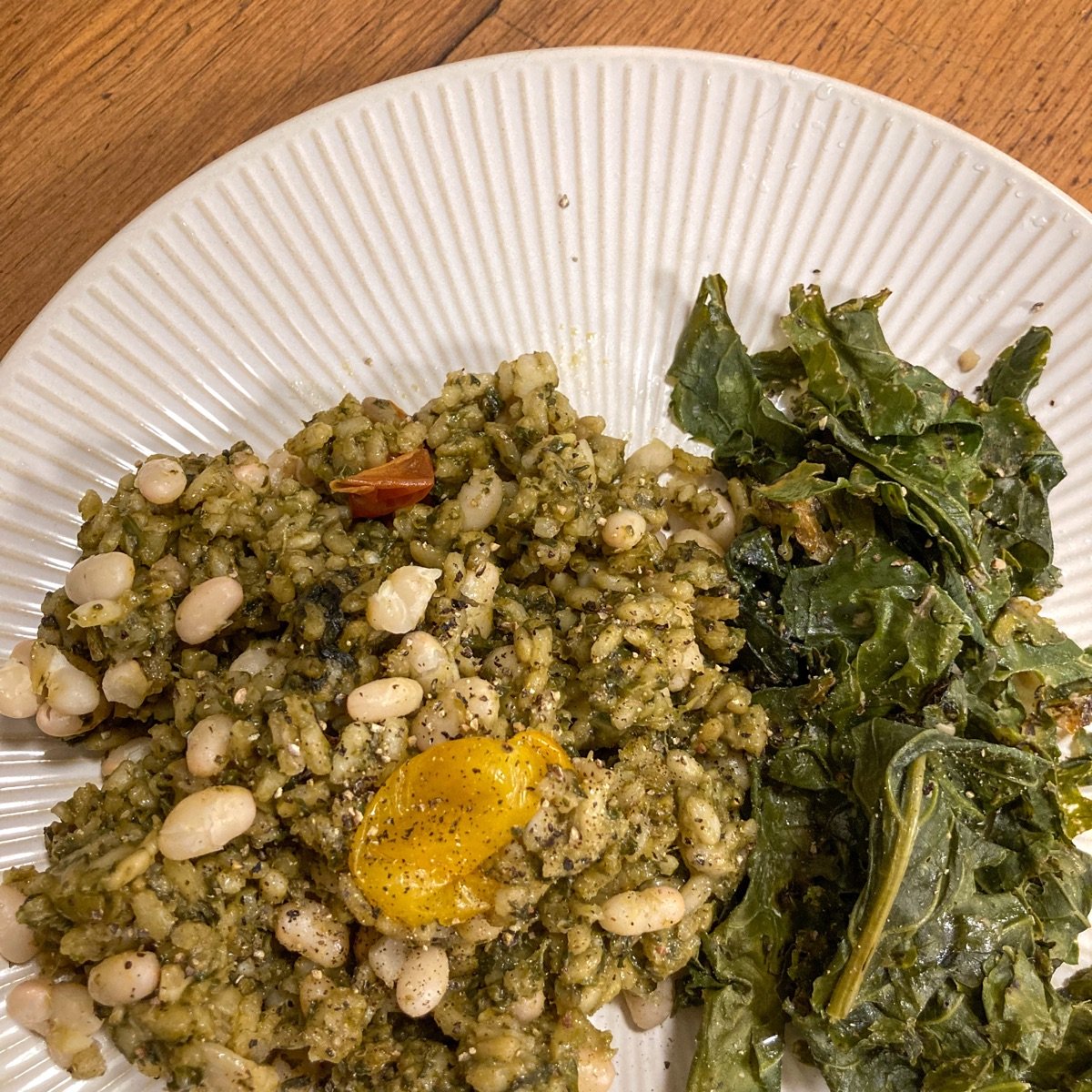 Nutrition For Longevity Calabrian Pesto Risotto with White Beans