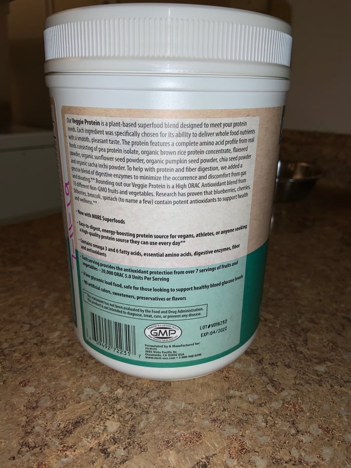 photo of MRM Nutrition Veggie Protein With Superfoods shared by @hollyamber on  22 Dec 2019 - review