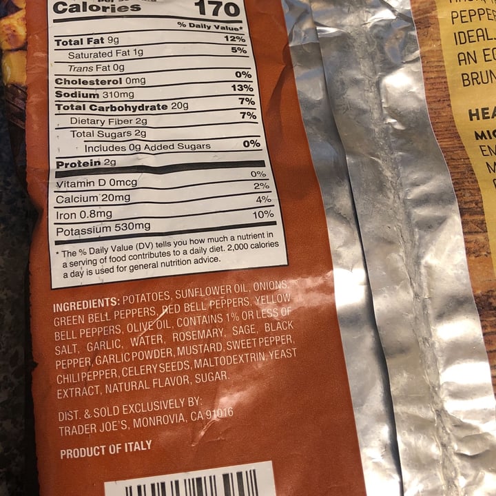 photo of Trader Joe's Roasted potatoes with peppers and onions. shared by @allieforthesoul on  12 May 2022 - review