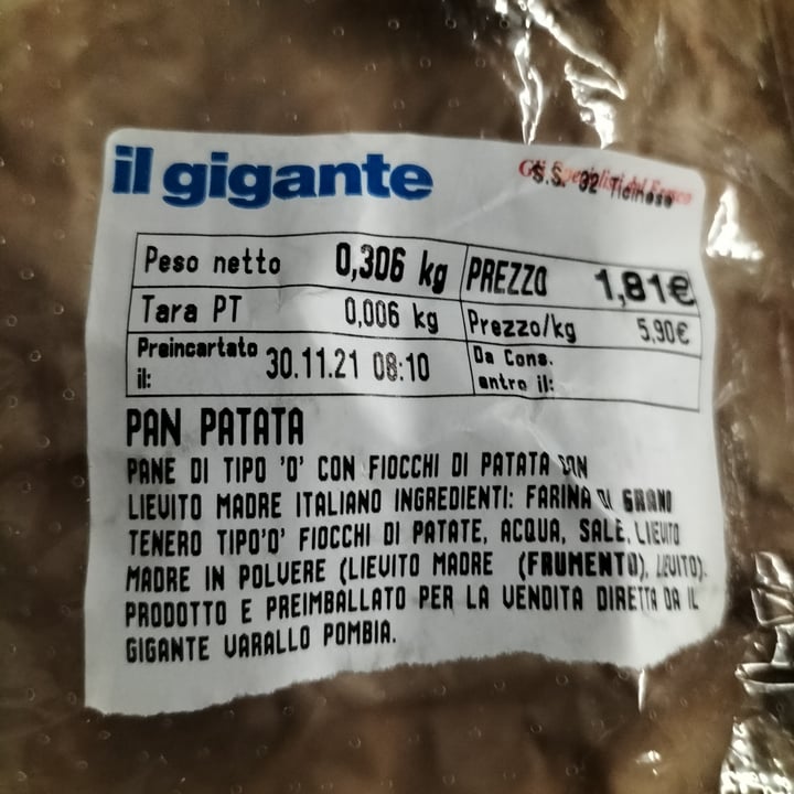 photo of Il Gigante Pan Patata shared by @raffa70s70 on  01 Dec 2021 - review