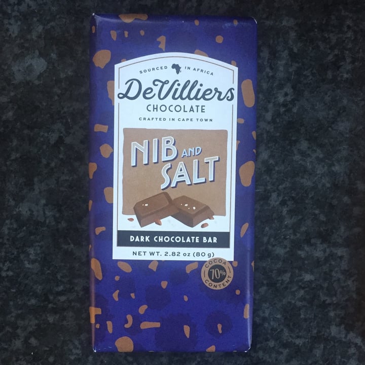 photo of De Villiers Chocolate Nib And Salt Dark Chocolate Bar shared by @melanie1512 on  02 Jul 2021 - review