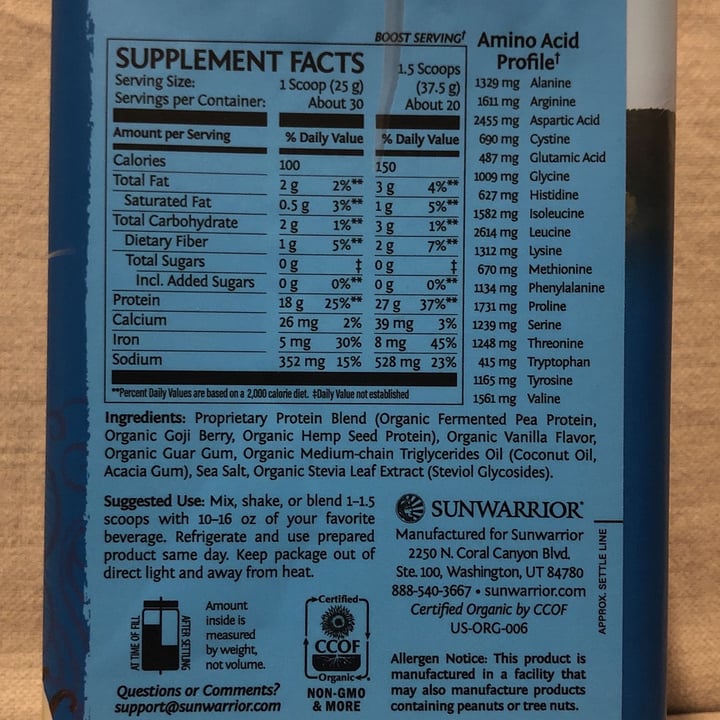 review photo of Sunwarrior (Food) Protein warrior bland vanilla shared by @bng on 08 Apr 2022 - review