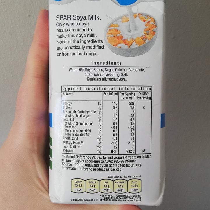 photo of Spar Soya milk Sweetened shared by @josiearmadillo on  22 May 2020 - review