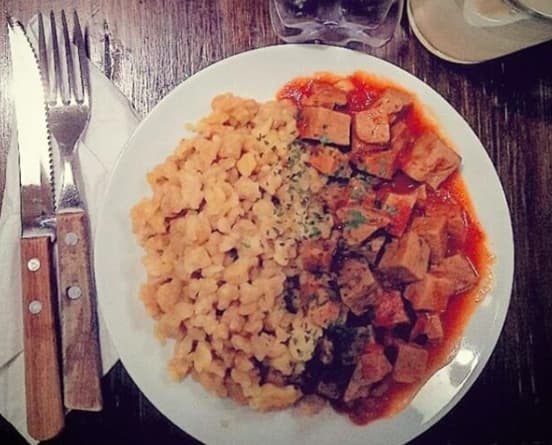 Photo of the dish “Seitan stew with nokedli dumplings”