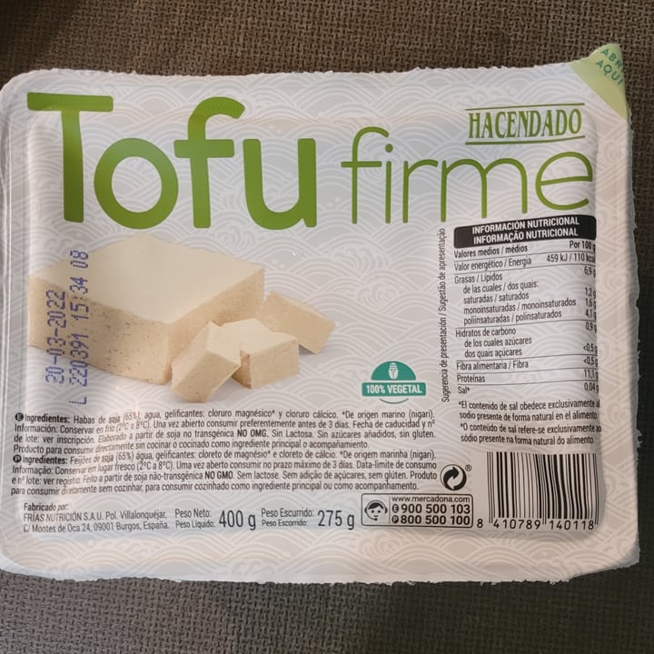 review photo of Hacendado Tofu Firme shared by @fandezyra on 28 Feb 2022 - review