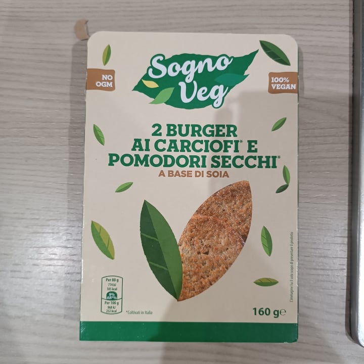 photo of Sogno veg 2 Burger ai Carciofi e Pomodori Secchi shared by @giadab on  21 Sep 2022 - review