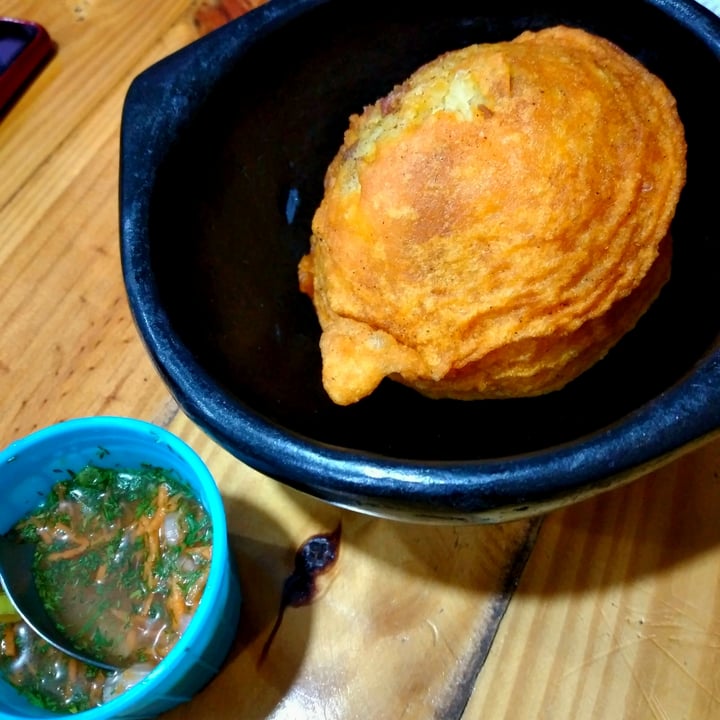 review photo of Mercy vegan food Papa rellena shared by @suesar on 05 May 2022 - review