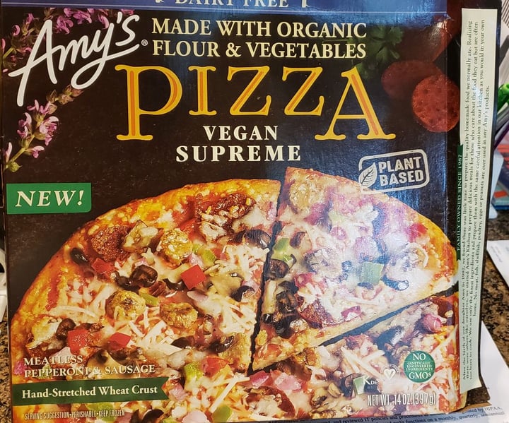 photo of Amy’s Vegan Supreme Pizza shared by @nmorton on  11 Jan 2020 - review