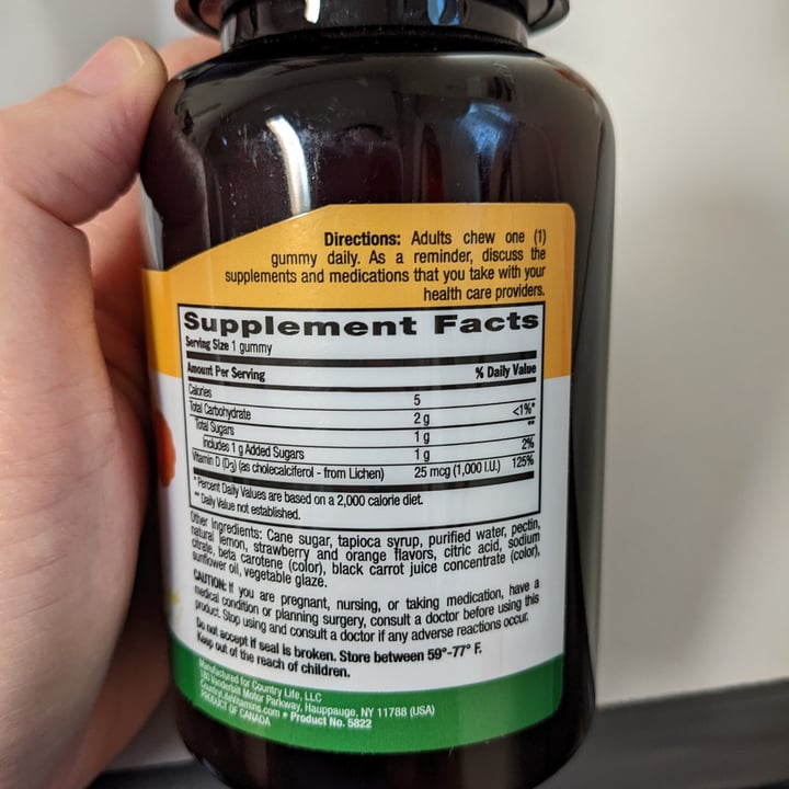 photo of Country Life Vitamins Vegan D3 Gummies shared by @debbiey on  24 May 2022 - review