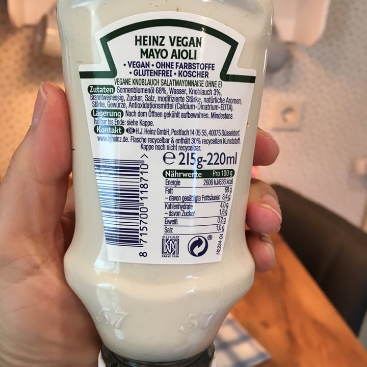 photo of Heinz Mayo Vegan Aioli shared by @egregora on  22 May 2022 - review