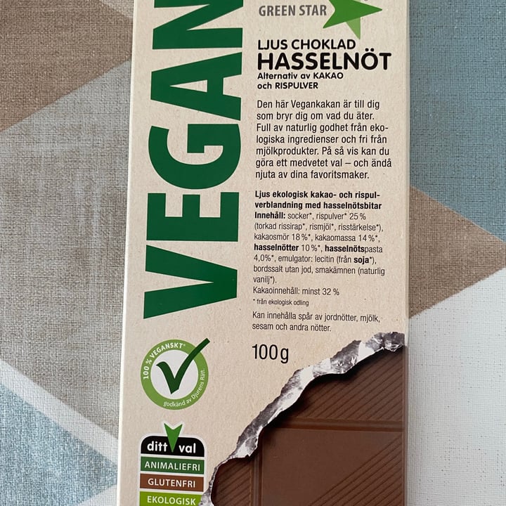 review photo of Green Star Ljus Choklad Hasselnot shared by @torrebadell on 18 Jul 2021 - review