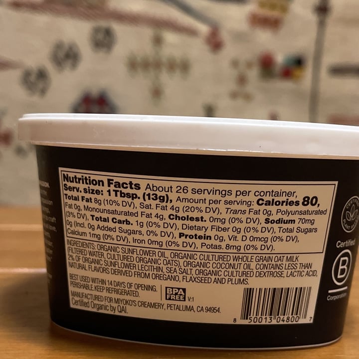 review photo of Miyoko's Creamery Butter Made With Oat Milk Hint Of Sea Salt shared by @hyperbelly on 06 Oct 2021 - review
